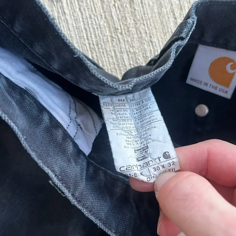 Carhartt faded black double knee work wear carpenter pants